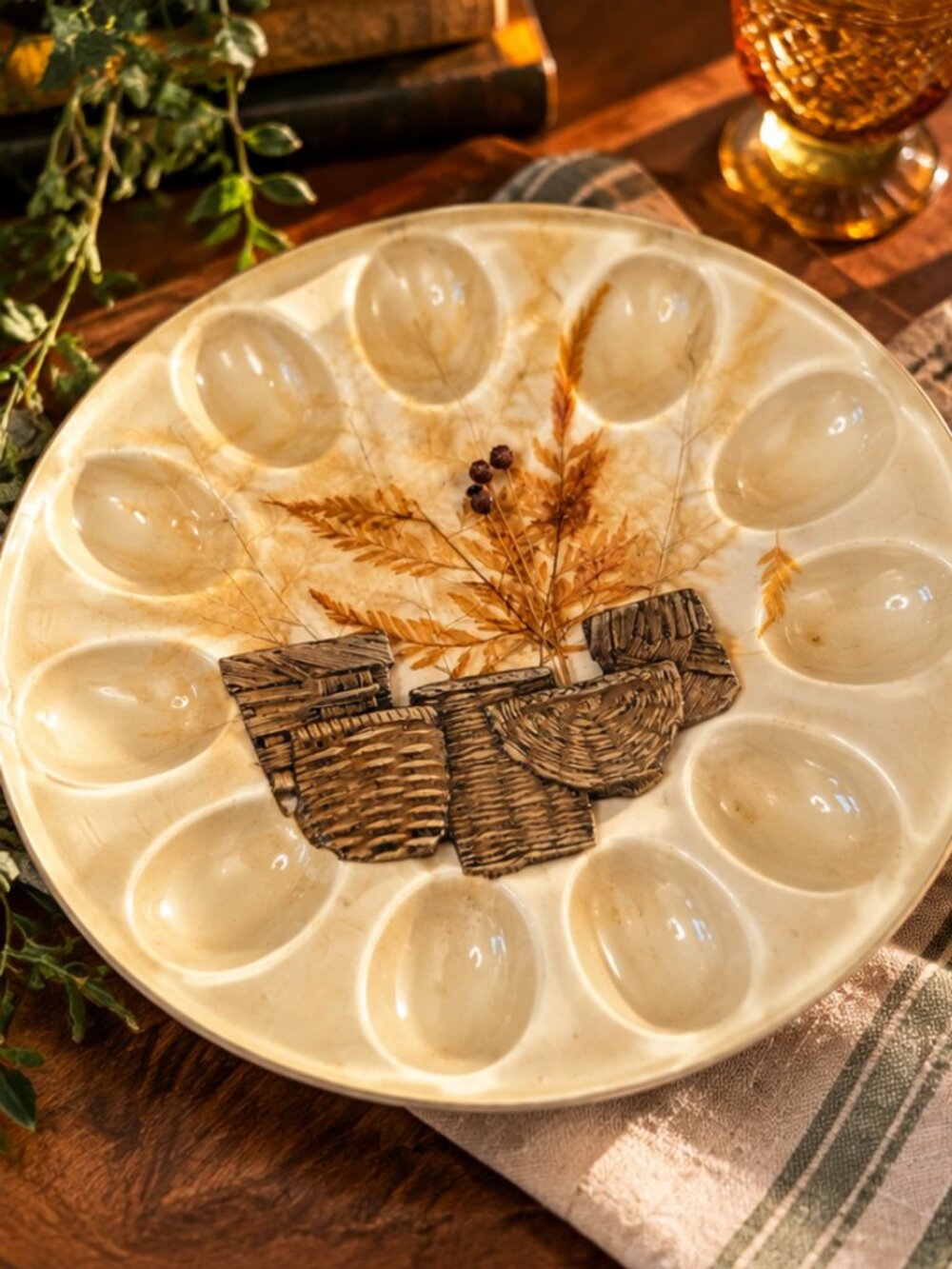 Vintage 1970s Lucite Resin Deviled Egg Platter